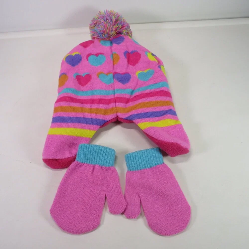paw patrol hat and mittens fleece (8 in wide hat)